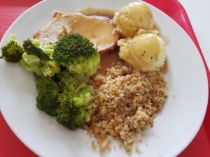 Lunch 1 – meat version (grilled turkey with vegetables)